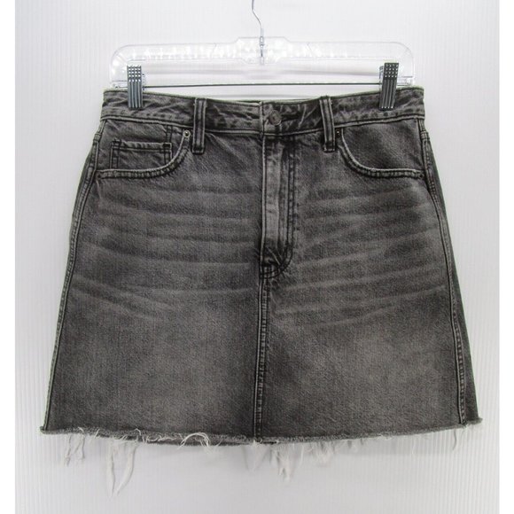Abercrombie & Fitch Dresses & Skirts - Abercrombie & Fitch Skirt 6 Mini A-Line Denim Jeans Raw Hem Logo 28